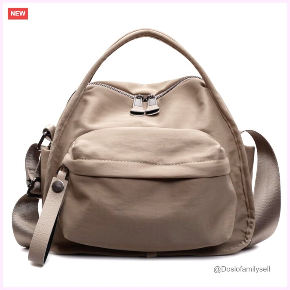 Nylon Shoulder Bag Crossbody Purse with Top Handle Zipper Closure